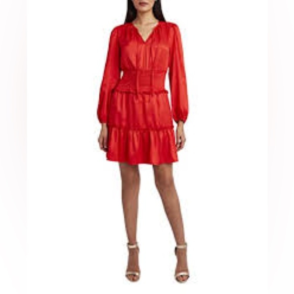 NWT beautiful BCBGMAXAZRIA Women's Long Sleeve Relaxed Fit and Flare Dress.